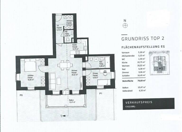 Wohnung zum Kauf 612.000 € 3 Zimmer 79,7 m² EG Salzburg 5020