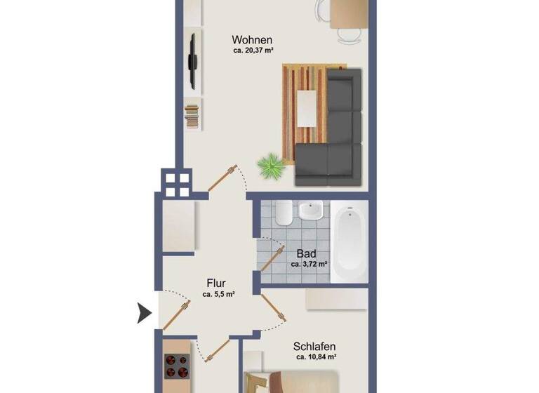 Wohnung zum Kauf 198.000 € 2 Zimmer 47,8 m² 3. Geschoss Rahlstedt Hamburg / Meiendorf 22145
