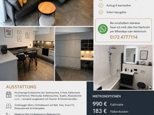 Studio zur Miete 990 € 1 Zimmer 45 m² 2. Geschoss frei ab sofort Bamberg Bamberg 96050