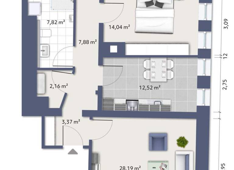Wohnung zum Kauf provisionsfrei 265.860 € 3 Zimmer 76 m² Weikersheim 97990
