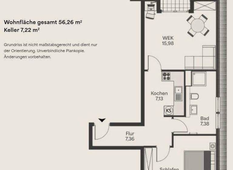 Wohnung zum Kauf - Erstbezug provisionsfrei 309.000 € 2 Zimmer 56,3 m² 3. Geschoss frei ab sofort Margarethenstraße 12 Elmshorn 25336