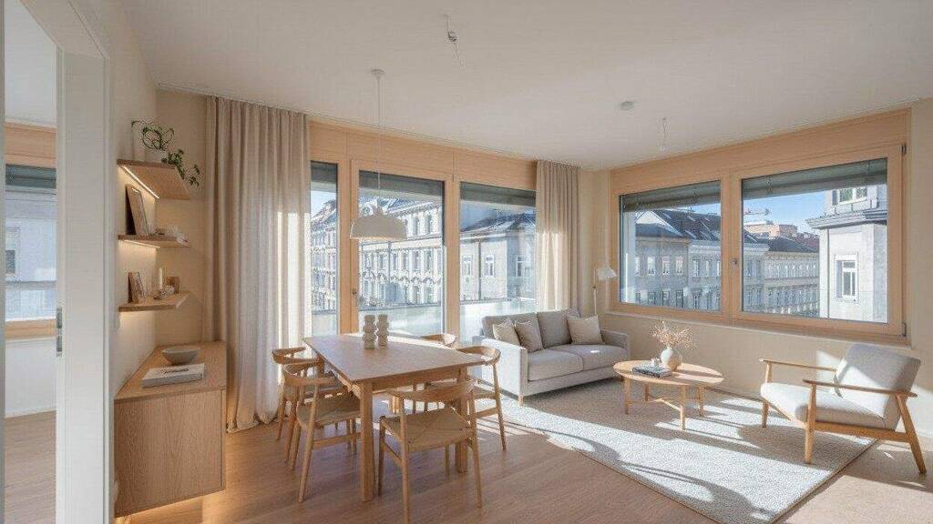 Wohnung zur Miete - Erstbezug 1.523 € 2 Zimmer 53,6 m² 3. Geschoss frei ab sofort Wien 1060