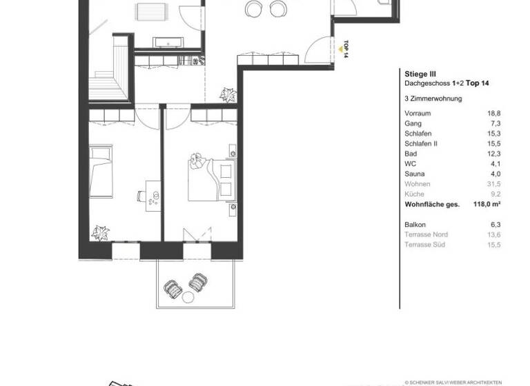 Wohnung zum Kauf - Erstbezug 1.261.530 € 3 Zimmer 118 m² Wien 1030