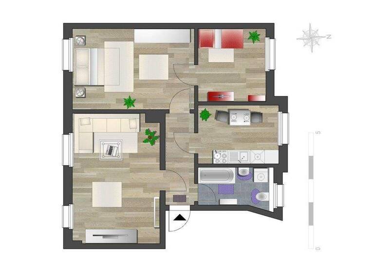 Wohnung zur Miete 433 € 3 Zimmer 71 m² 1. Geschoss Albrechtstr. 1 Sonnenberg Chemnitz 09130