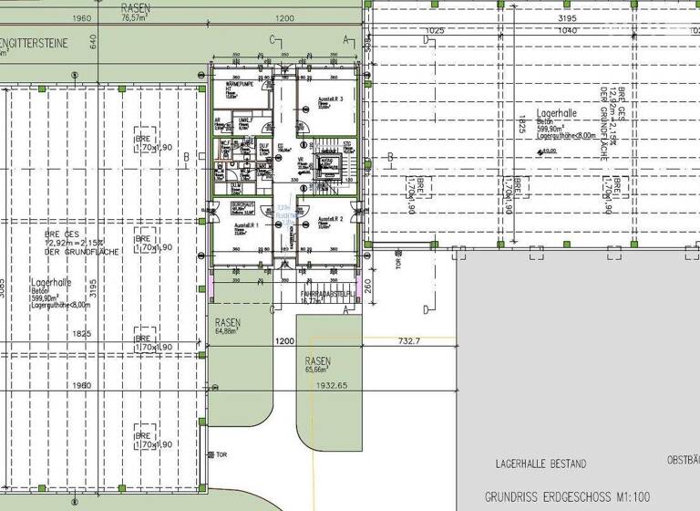 Lagerhalle zur Miete - Erstbezug 9,72 € 599 m² Lagerfläche teilbar ab 720 m² Wien 1210