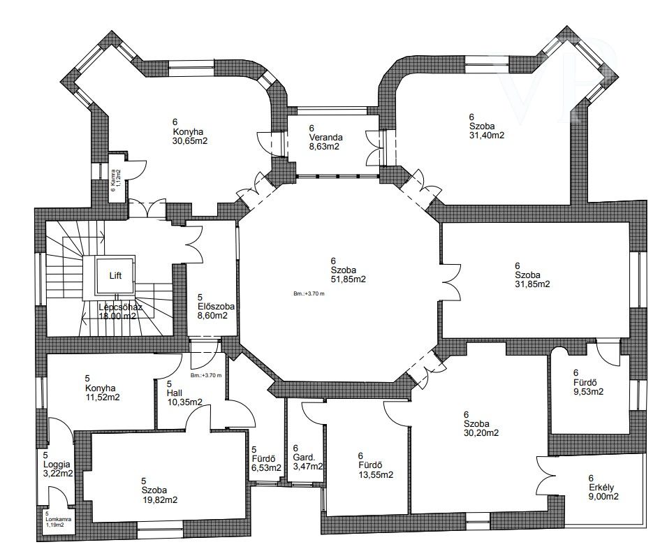 Wohnung zur Miete 4.200 € 4 Zimmer 280 m²<br/>Wohnfläche Budapest 1024