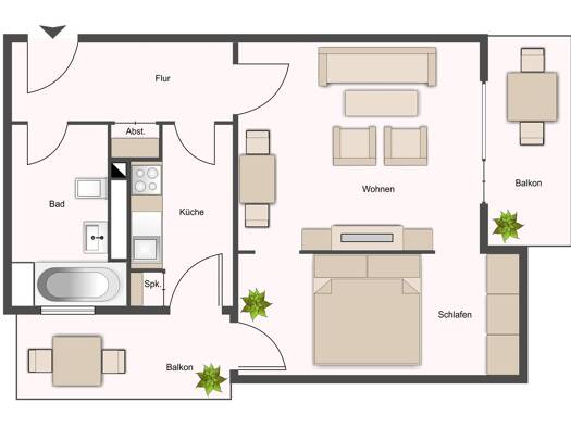 Wohnung zur Miete 569 € 1 Zimmer 48 m² 1. Geschoss frei ab 01.11.2026 Auf dem Stielchen 25 Weisenau Mainz 55130