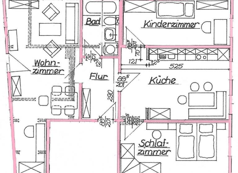 Wohnung zur Miete 525 € 3 Zimmer 75 m² Wydenbrugkstraße 2 Eisenach 99817