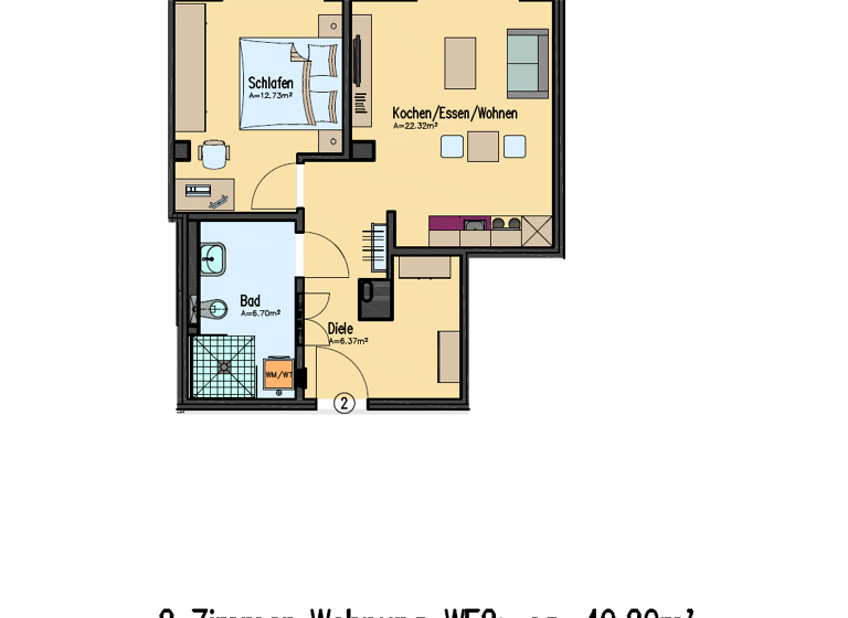 Wohnung zur Miete - Erstbezug 694 € 2 Zimmer 49,2 m² EG frei ab 01.05.2026 Balhornstraße 29 Kernstadt Paderborn 33102