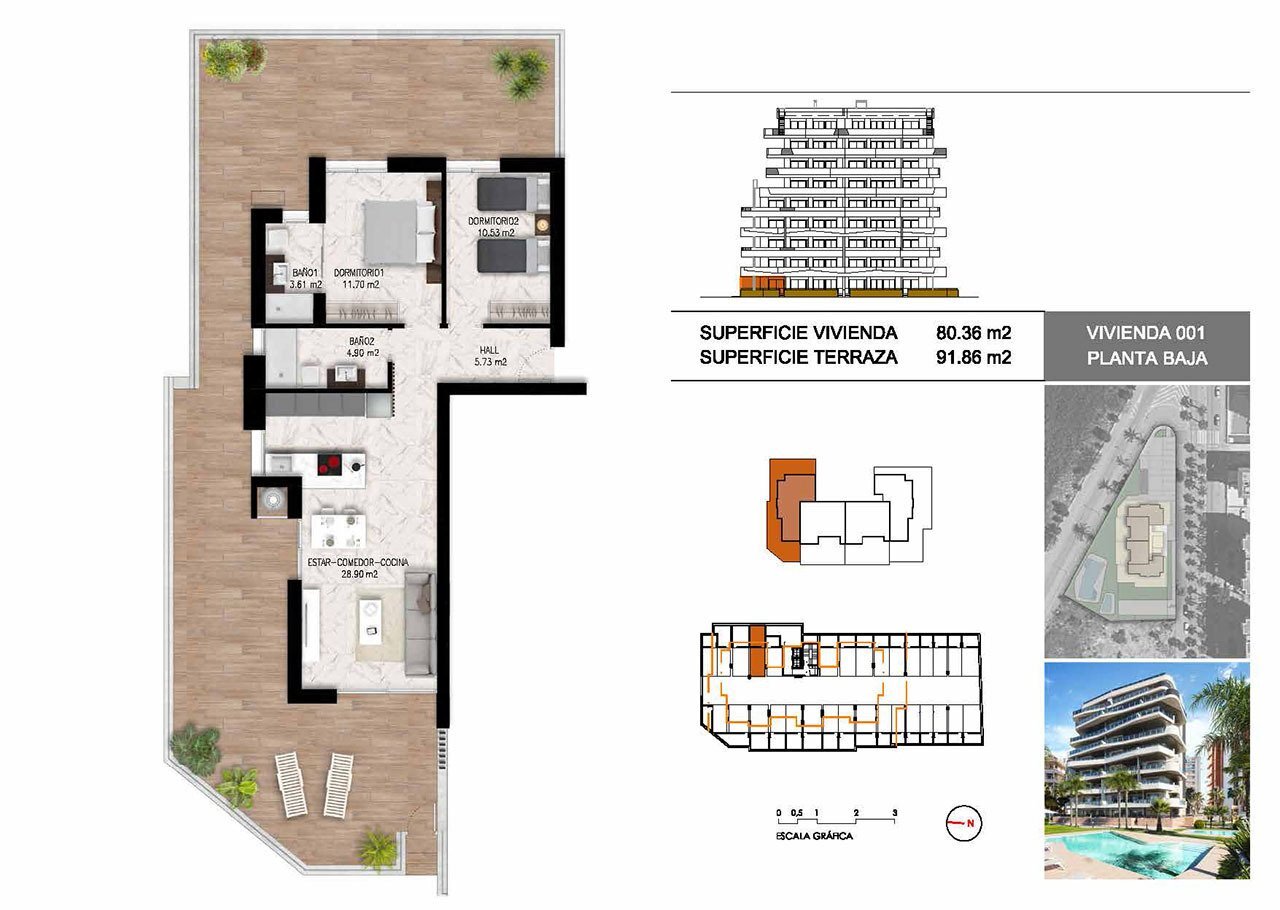 Wohnung zum Kauf provisionsfrei 259.000 € 3 Zimmer 102 m²<br/>Wohnfläche Guardamar del Segura 03140