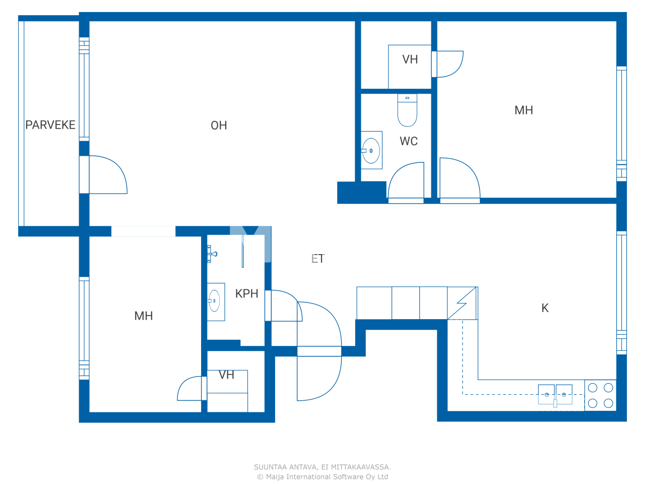 Studio zum Kauf 62.000 € 3 Zimmer 76 m²<br/>Wohnfläche 2.<br/>Geschoss Sakaristontie 4 Kouvola 45100