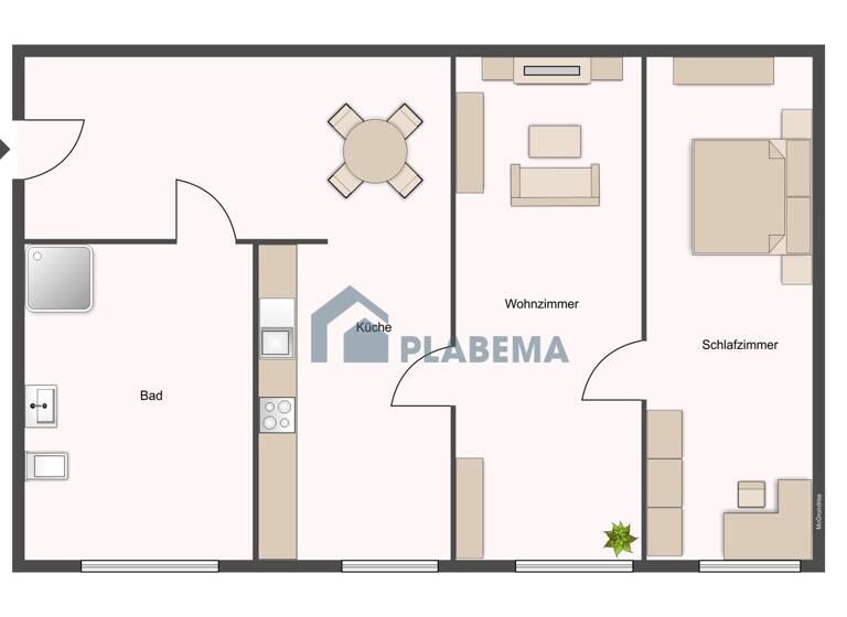 Wohnung zur Miete 464 € 2 Zimmer 43 m² 1. Geschoss Ludwigsluster Straße 6 Parchim 19370