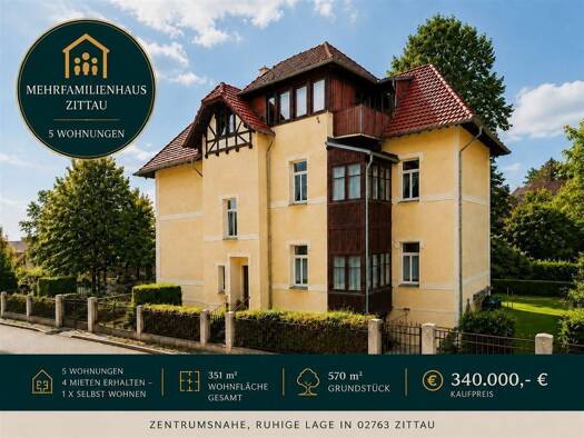 Mehrfamilienhaus zum Kauf 340.000 € 12 Zimmer 351 m² 570 m² Grundstück Zittau Zittau 02763