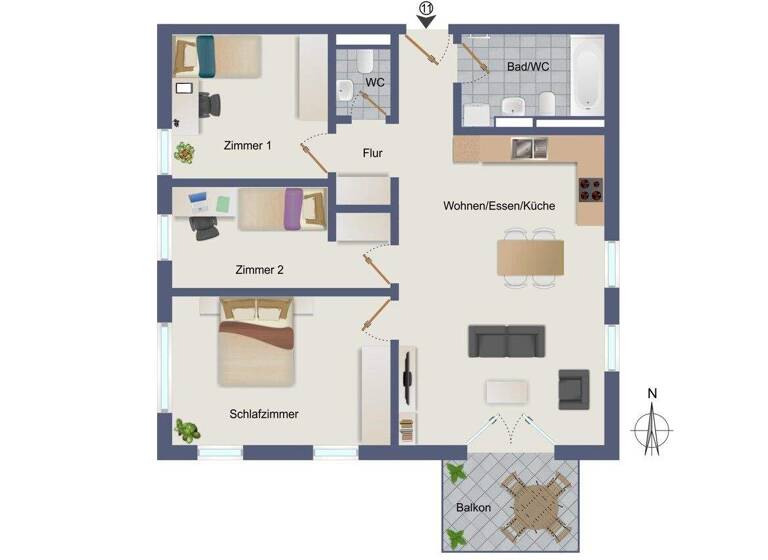 Wohnung zum Kauf - Erstbezug provisionsfrei 566.900 € 4 Zimmer 84,6 m² frei ab 31.07.2027 Bogenstraße 12 Asperg 71679
