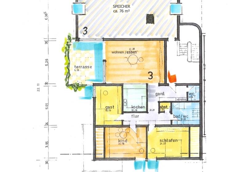 Wohnung zum Kauf 350.000 € 4 Zimmer 147 m²<br/>Wohnfläche Dachgeschoss, 2.<br/>Geschoss Inzlingen 79594