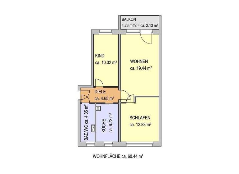 Wohnung zur Miete 399 € 3 Zimmer 60,4 m² 4. Geschoss frei ab sofort Ring der Chemiearbeiter 45 Sandersdorf Sandersdorf-Brehna 06792