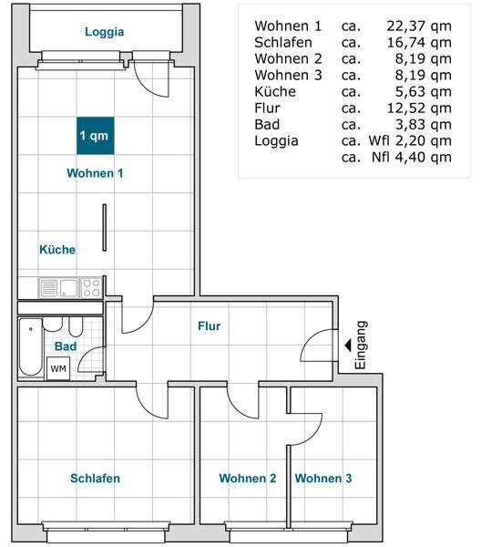 Wohnung zur Miete 591 € 4 Zimmer 79,9 m²<br/>Wohnfläche 7.<br/>Geschoss 31.12.2024<br/>Verfügbarkeit Berzdorfer Str. 14 Prohlis-Nord (Albert-Wolf-Platz) Dresden 01239