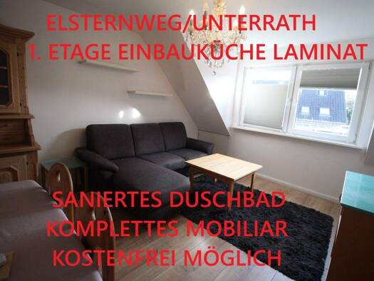 Studio zur Miete 500 € 2 Zimmer 55 m² 1. Geschoss Unterrath Düsseldorf 40468