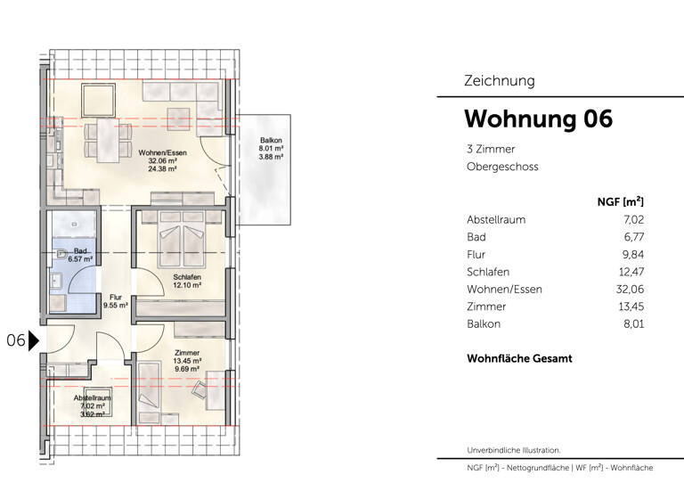 Wohnung zum Kauf provisionsfrei 310.565 € 3 Zimmer 69,8 m²<br/>Wohnfläche Bissendorf Wedemark 30900