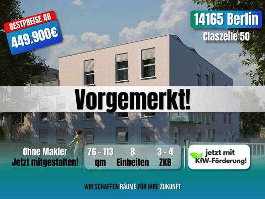 Terrassenwohnung zum Kauf provisionsfrei als Kapitalanlage geeignet 469.900 € 3 Zimmer 76 m² Claszeile 50 Zehlendorf Berlin 14165