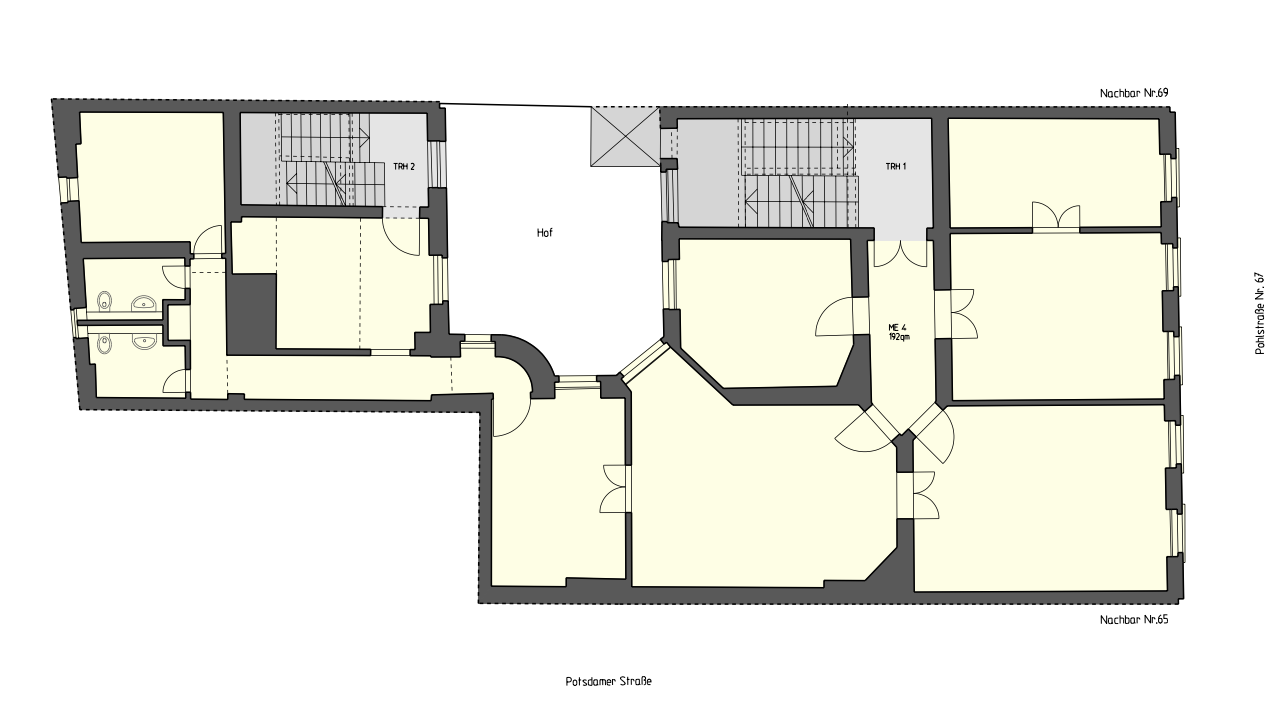 Bürofläche zur Miete provisionsfrei 3.419 € 7 Zimmer 190 m²<br/>Bürofläche Pohlstraße Tiergarten Berlin 10787