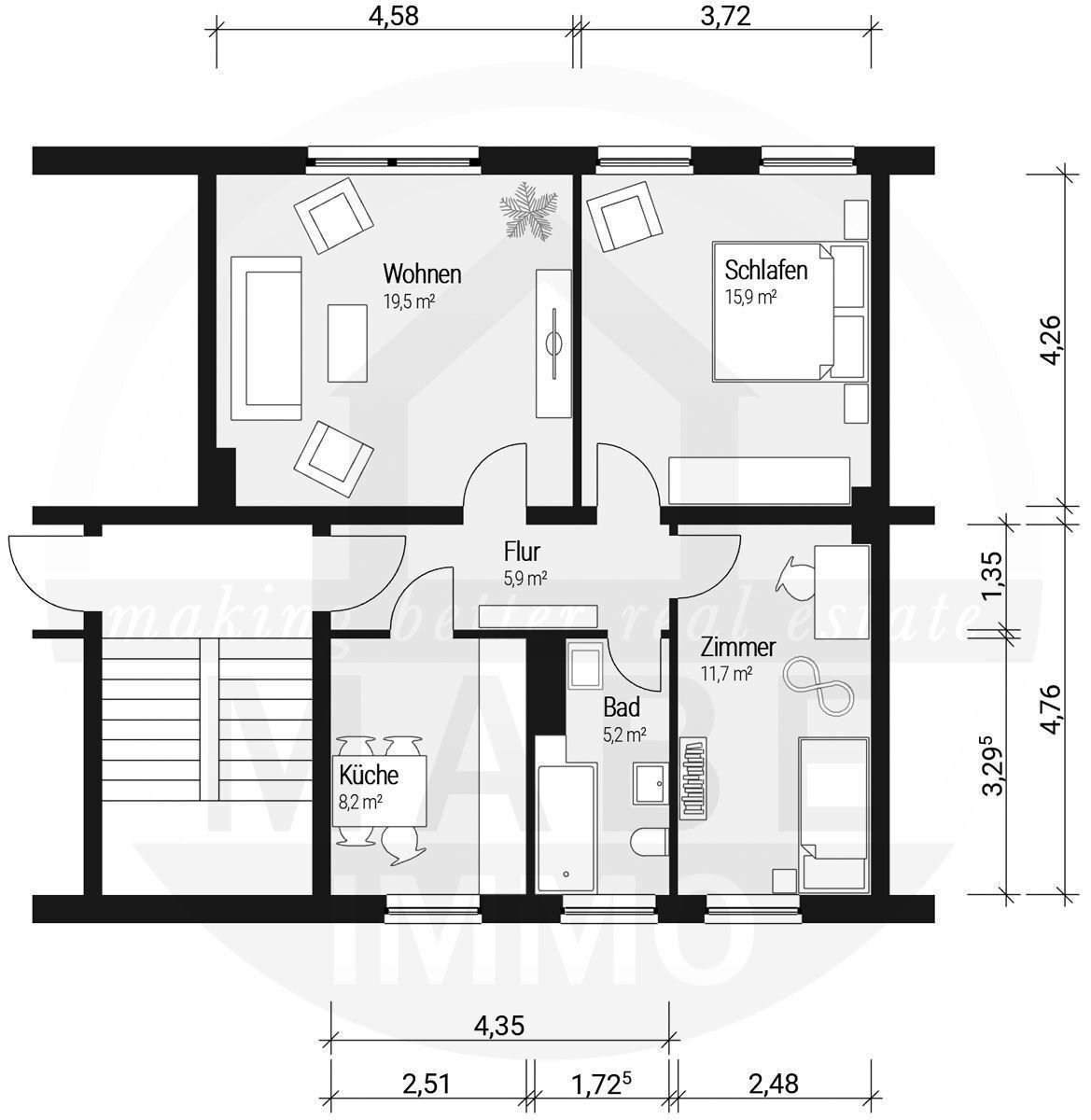 Wohnung zur Miete 330 € 3 Zimmer 63,2 m²<br/>Wohnfläche EG<br/>Geschoss ab sofort<br/>Verfügbarkeit Karl-Liebknecht-Str. 12 Hagenwerder Görlitz 02827