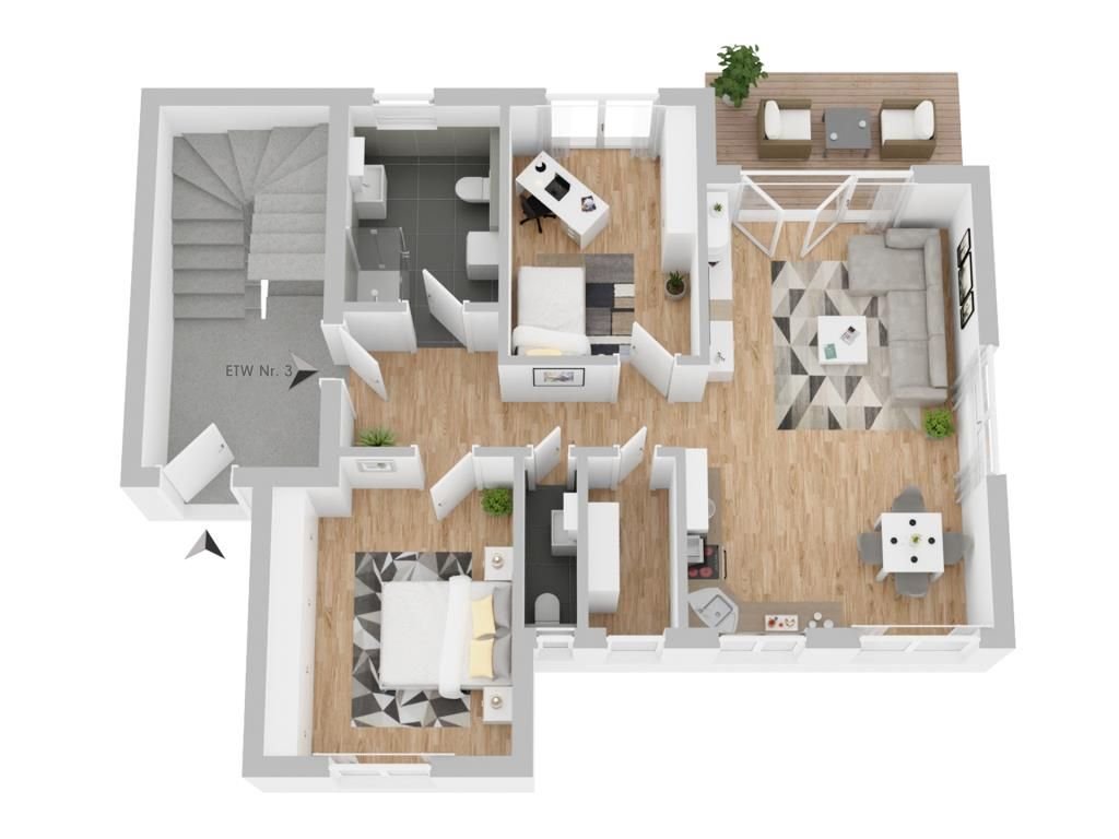 Wohnung zum Kauf provisionsfrei 330.400 € 3 Zimmer 78,7 m²<br/>Wohnfläche EG<br/>Geschoss Ob dem Dorf 3 Marbach Villingen-Schwenningen 78052