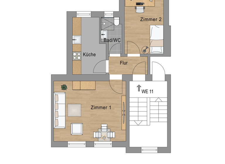 Wohnung zum Kauf provisionsfrei 209.200 € 2 Zimmer 46,7 m² 2. Geschoss Ernststraße 3 Tegel Berlin 13507