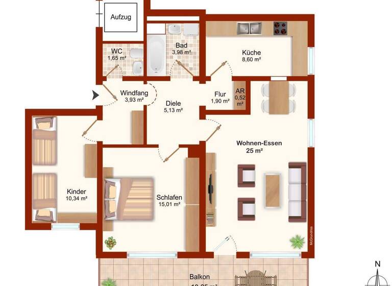 Wohnung zum Kauf 259.000 € 3 Zimmer 80,2 m² 4. Geschoss Sauerbruchstraße 6 Meyernberg Bayreuth / Meyernberg 95447