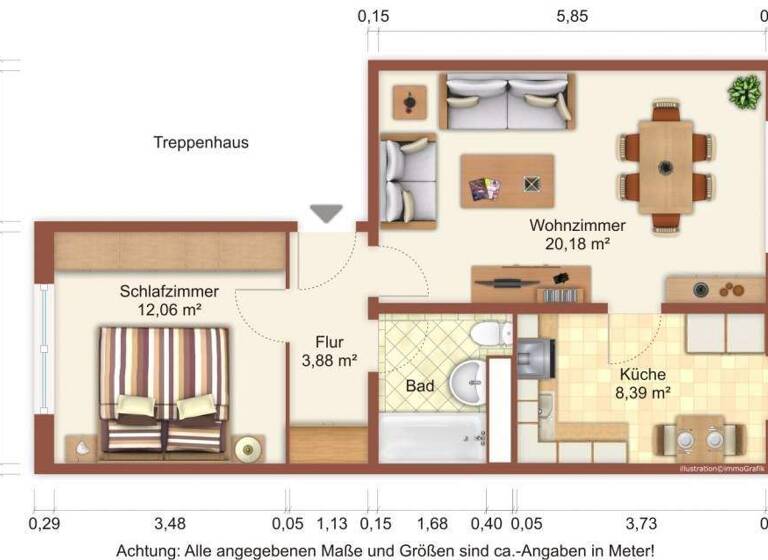 Wohnung zur Miete 432 € 2 Zimmer 48,1 m² 5. Geschoss Lomonossowallee 49 Schönwalde I Greifswald 17491