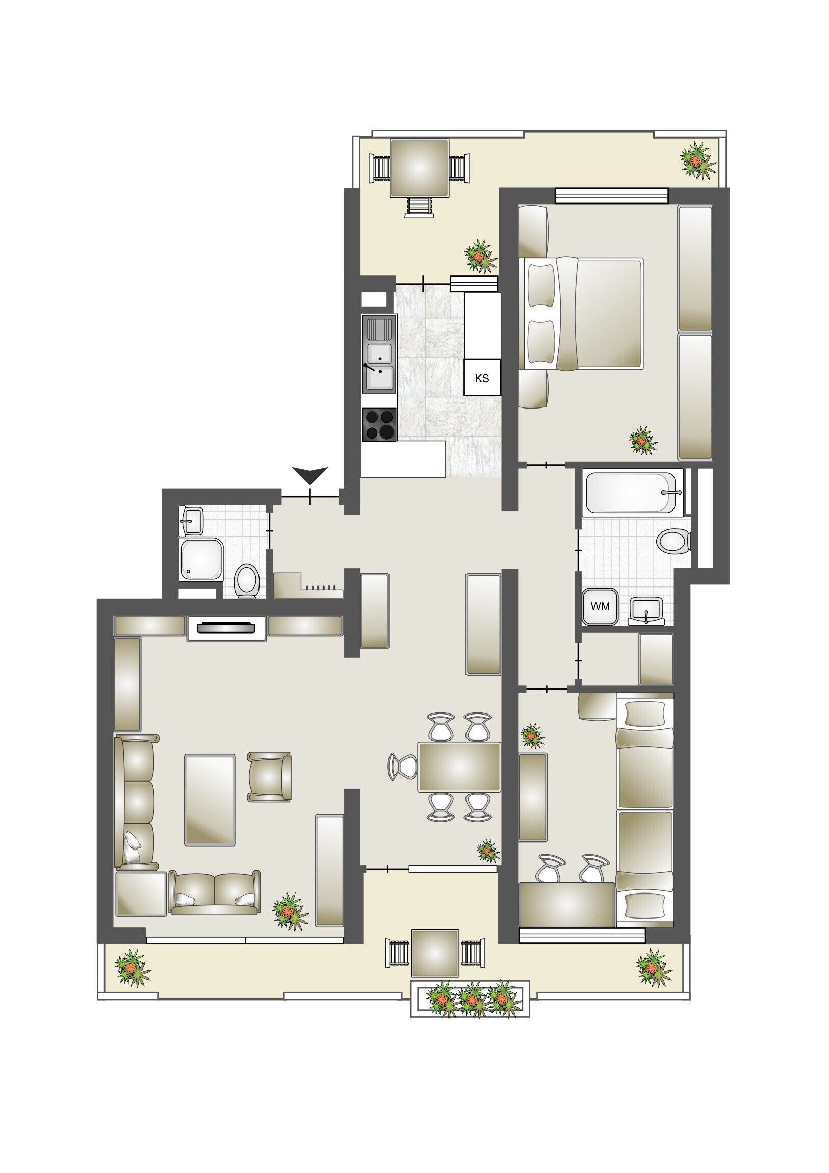 Wohnung zum Kauf 269.000 € 3,5 Zimmer 86 m²<br/>Wohnfläche 1.<br/>Geschoss Riedenberg Stuttgart 70619