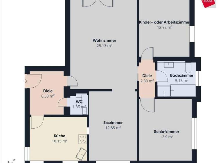 Wohnung zur Miete 840 € 3,5 Zimmer 94 m² 2. Geschoss Niederfüllbach 96489