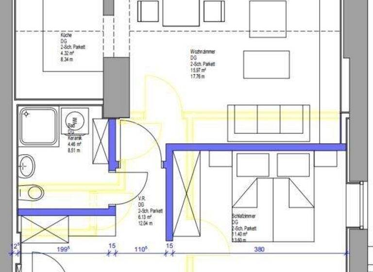 Wohnung zur Miete 377 € 2 Zimmer 41,4 m² Birkfelder Straße Weiz 8160