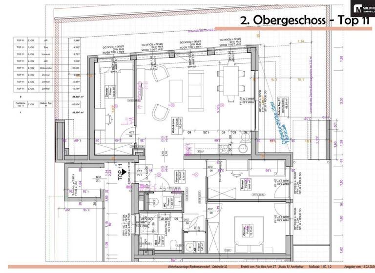 Terrassenwohnung zum Kauf - Erstbezug 659.900 € 3 Zimmer 84,9 m² 2. Geschoss Biedermannsdorf 2362