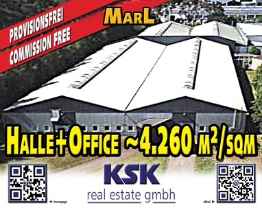 Lagerhalle zur Miete Provisionsfrei 4 € 4.260 m² Lagerfläche Alt-Marl Marl 45768