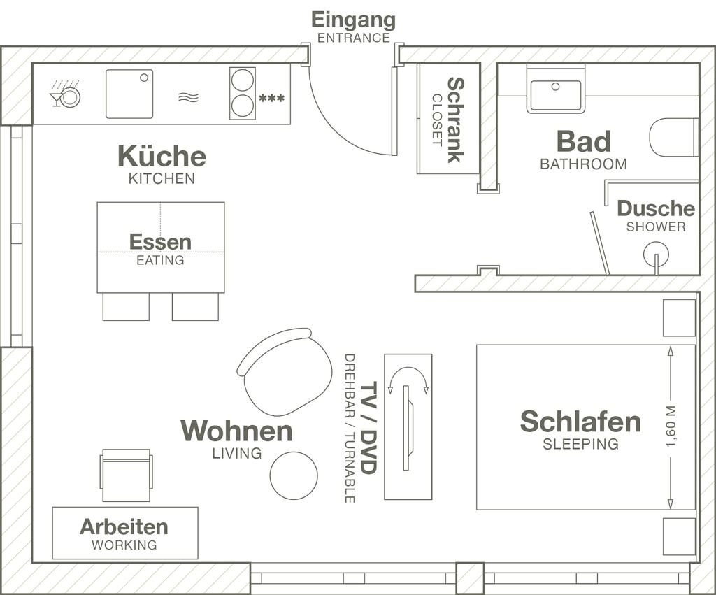 Wohnung zur Miete Wohnen auf Zeit 2.739 € 1 Zimmer 28 m²<br/>Wohnfläche 14.12.2024<br/>Verfügbarkeit Kölner Straße Gallus Frankfurt am Main 60327