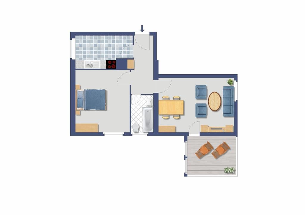 Wohnung zum Kauf provisionsfrei 193.000 € 2 Zimmer 47,2 m²<br/>Wohnfläche 1.<br/>Geschoss Holzmannstraße 19 Tempelhof Berlin 12099