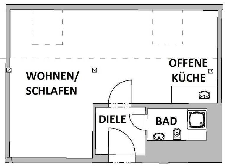 Studio zur Miete 343 € 1 Zimmer 32,3 m² frei ab 01.05.2026 Bayrische Straße 8 Südvorstadt-West Dresden 01069