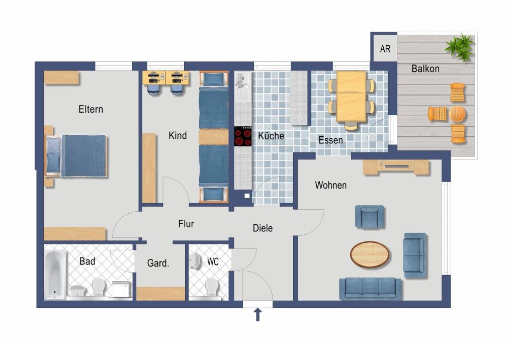 Wohnung zum Kauf provisionsfrei 435.100 € 3 Zimmer 81,6 m²<br/>Wohnfläche Bauernfeindstraße 3 Freimann München 80939