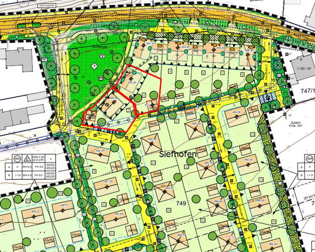 Grundstück zum Kauf provisionsfrei 557 m² Grundstück Pfarrer-Giggenbach-Str. 1 und 3 Berg im Gau Berg im Gau 86562