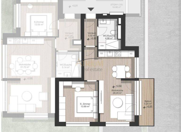Wohnung zum Kauf - Erstbezug 219.000 € 2 Zimmer 48,3 m² 1. Geschoss Wien 1210