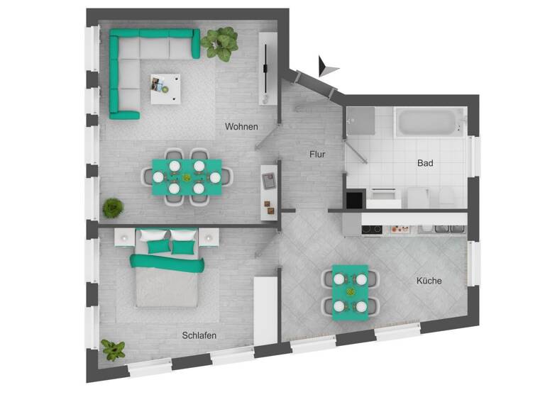 Wohnung zum Kauf 149.000 € 2 Zimmer 61,9 m²<br/>Wohnfläche 1.<br/>Geschoss Dölitz-Dösen Leipzig 04279