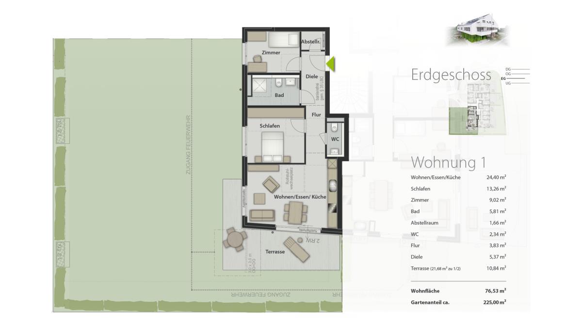 Wohnung zum Kauf provisionsfrei 729.000 € 3 Zimmer 77 m²<br/>Wohnfläche Österfeld Stuttgart 70563