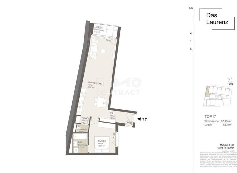 Wohnung zur Miete - Erstbezug 903 € 2 Zimmer 57,5 m² Wien 1110