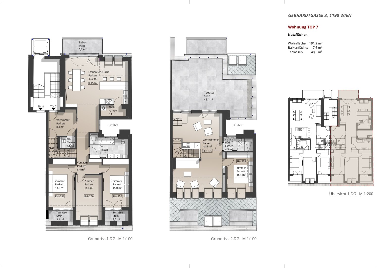 Maisonette zum Kauf 2.199.000 € 6 Zimmer 191,2 m²<br/>Wohnfläche 3.<br/>Geschoss Wien,Döbling 1190