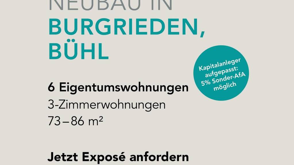 Immobilie in Burgrieden - Neubau von 6 Eigentumswohnungen Burgrieden /Bühl - Bild 2