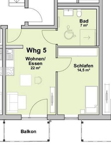 Wohnung zur Miete 450 € 2 Zimmer 44,8 m² Geschoss 1/2 Webersbuck 4 Eckersmühlen Roth 91154