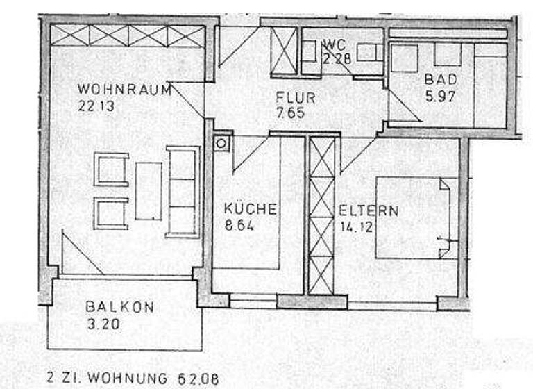 Wohnung zur Miete 600 € 2 Zimmer 62,1 m² 2. Geschoss Gendorf Burgkirchen an der Alz 84508