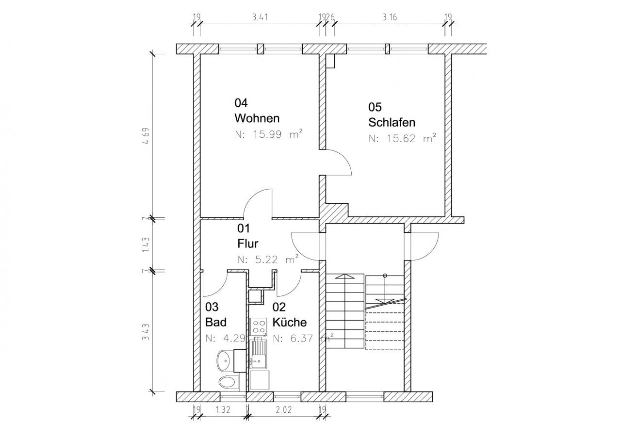 Wohnung zur Miete 275 € 2 Zimmer 46,1 m²<br/>Wohnfläche 2.<br/>Geschoss 01.02.2025<br/>Verfügbarkeit Peterstraße 7 Krökentorviertel / Breiter Weg NA Magdeburg 39104