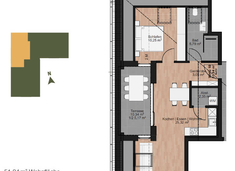 Wohnung zum Kauf 249.000 € 2 Zimmer 52,3 m² Bubesheim 89347
